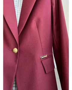 Traje blazer lana entallado color vino o burdeo para mujer chile